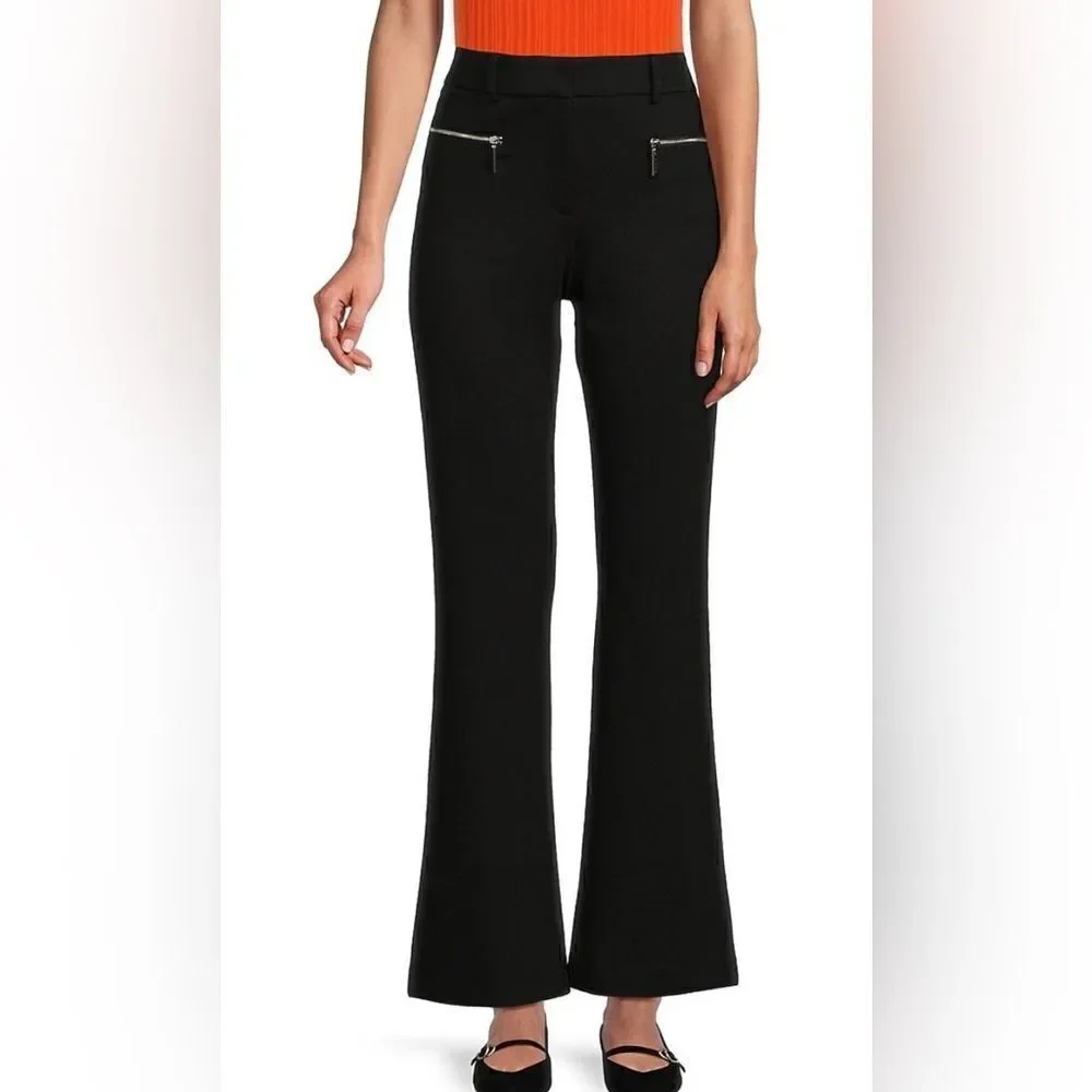 DKNY Flare Leg pants with front zip pockets Size: 14 Color: Black